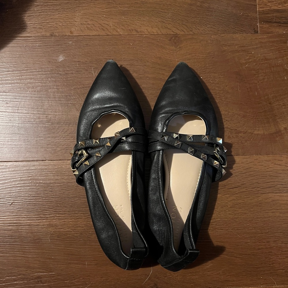 Pazzion Chic Black Studded Women's Loafers